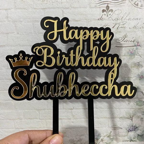 Happy Birthday Cake Topper with Name