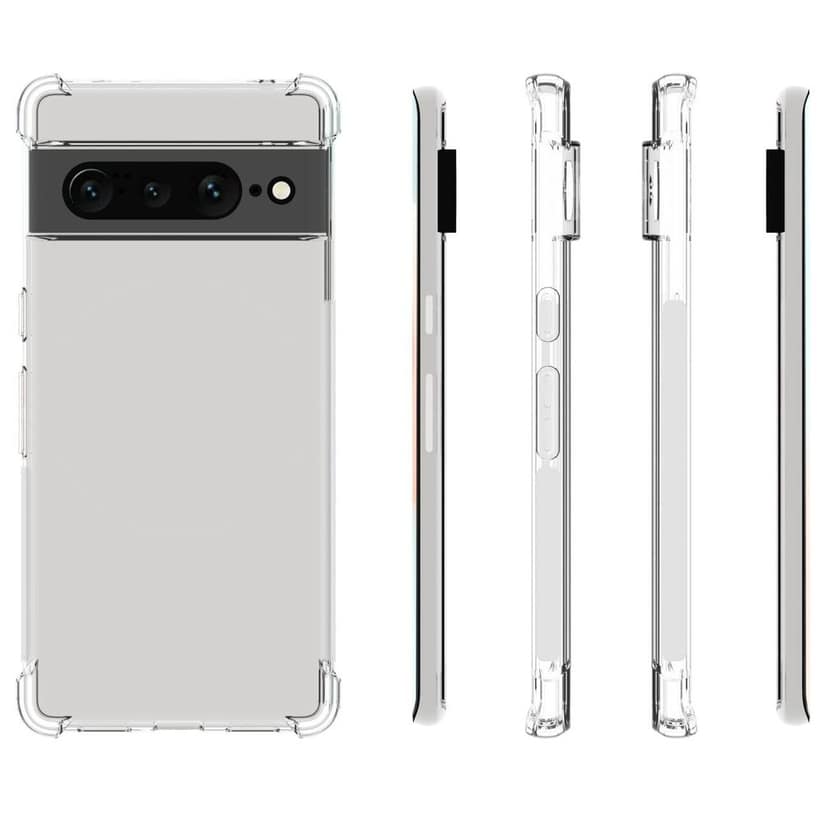 USTIYA Case for Google Pixel 7 Pro Clear TPU Four Corners Protective Cover Transparent Soft funda view 2