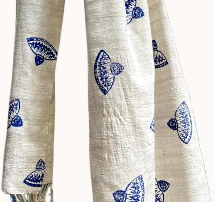 Hand Block Printed Eri Silk Muffler view 2
