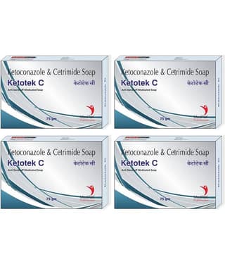 Meditek Ketotek C Antidandruff Soap 75Gms. Each - Antibacterial Soap for Normal Skin ( Pack of 4 )