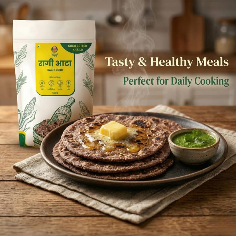 MILLET YARD Ragi Flour | Ragi Atta 500gms view 7