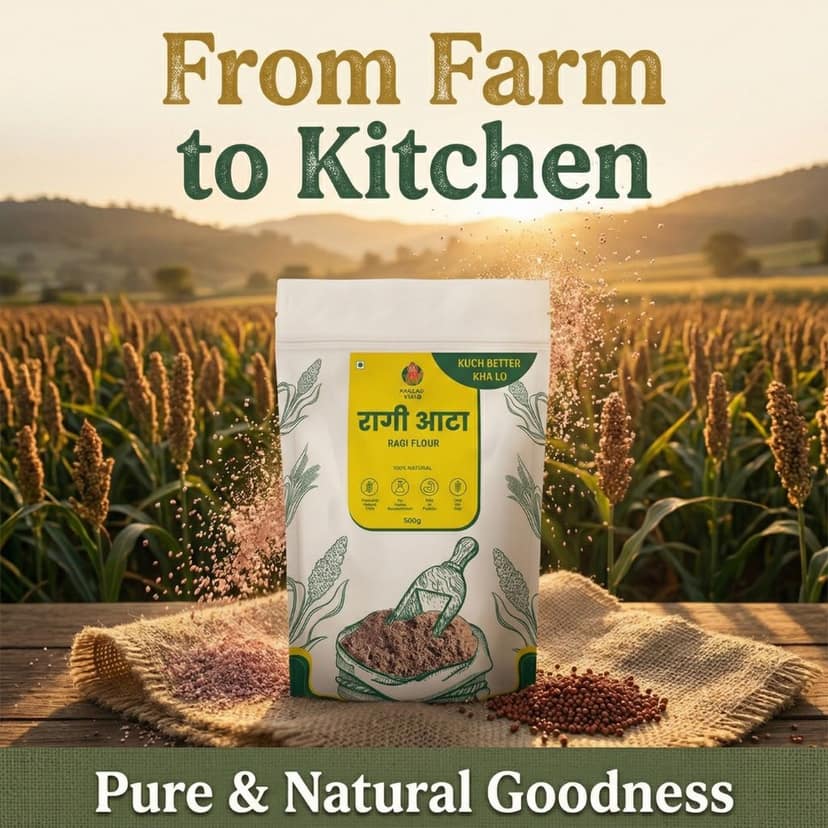 MILLET YARD Ragi Flour | Ragi Atta 500gms view 8