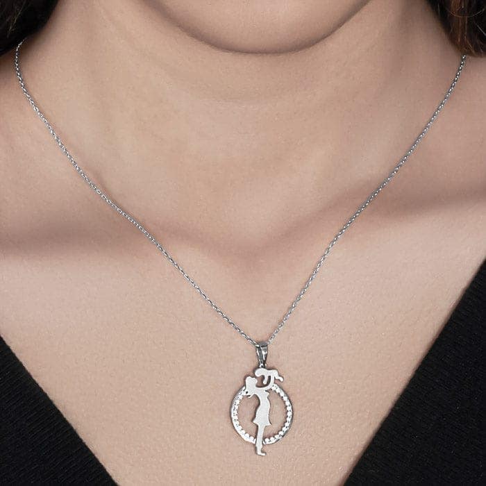 Silver Maternal Love Pendant with Chain view 2