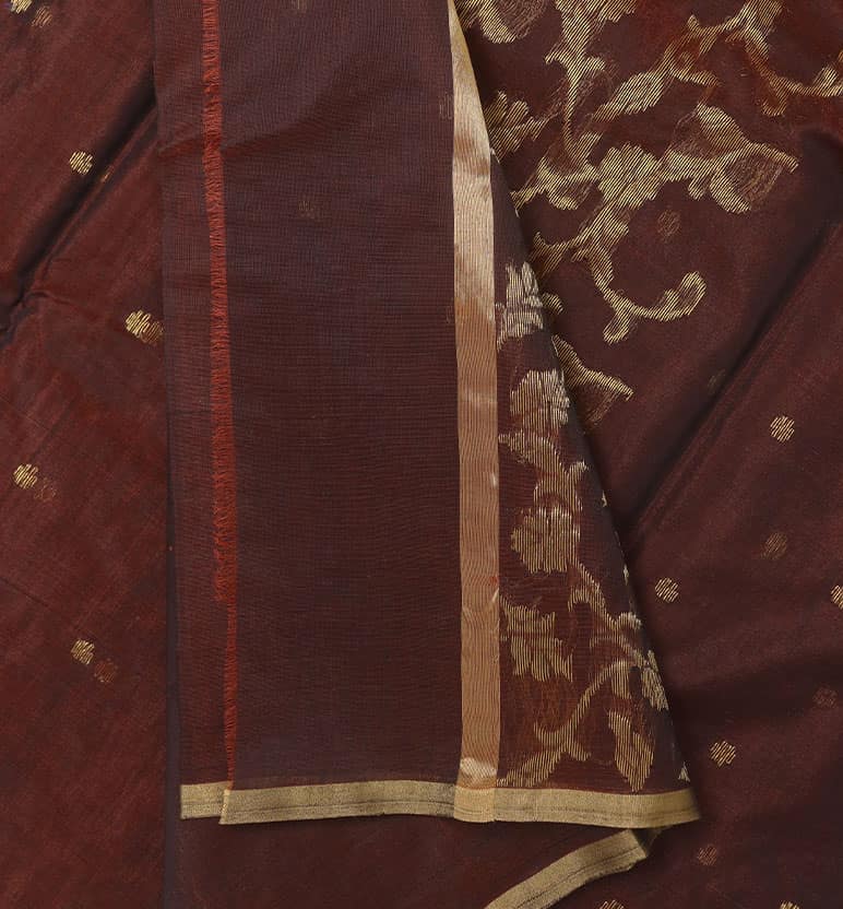 Handloom Chanderi Silk By Cotton Saree view 6