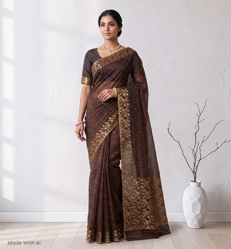 Handloom Chanderi Silk By Cotton Saree view 7