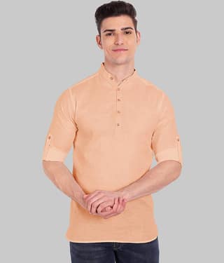 Vida Loca Linen Slim Fit Solids Rollup Sleeves Men's Casual Shirt - Black ( Pack of 1 )