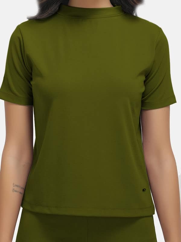 KOI SLEEPWEAR CO-ORD-OLIVE GREEN view 5