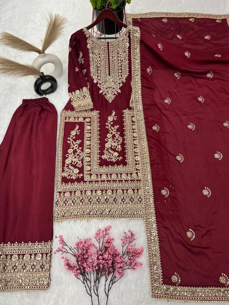 Pink Black Maroon Salwar Kameez Readymade Pakistani Stitched New Indian Ready To Wear Wedding Suit view 2
