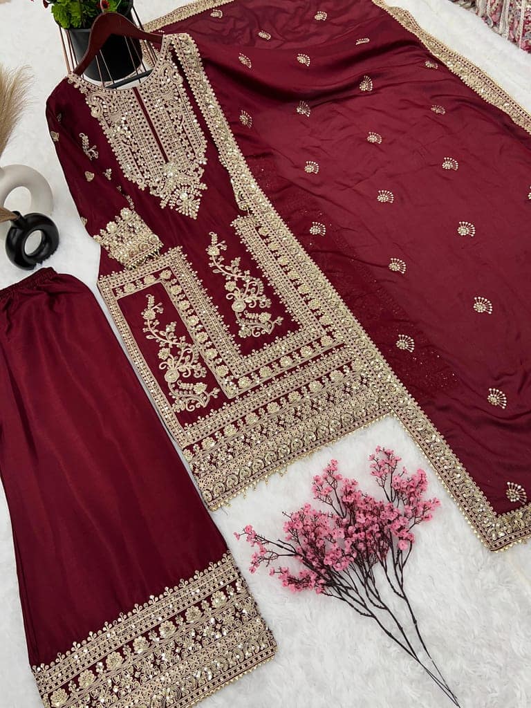 Pink Black Maroon Salwar Kameez Readymade Pakistani Stitched New Indian Ready To Wear Wedding Suit view 3