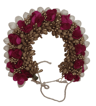 Elegant Floral Hair Accessory with Magenta Roses