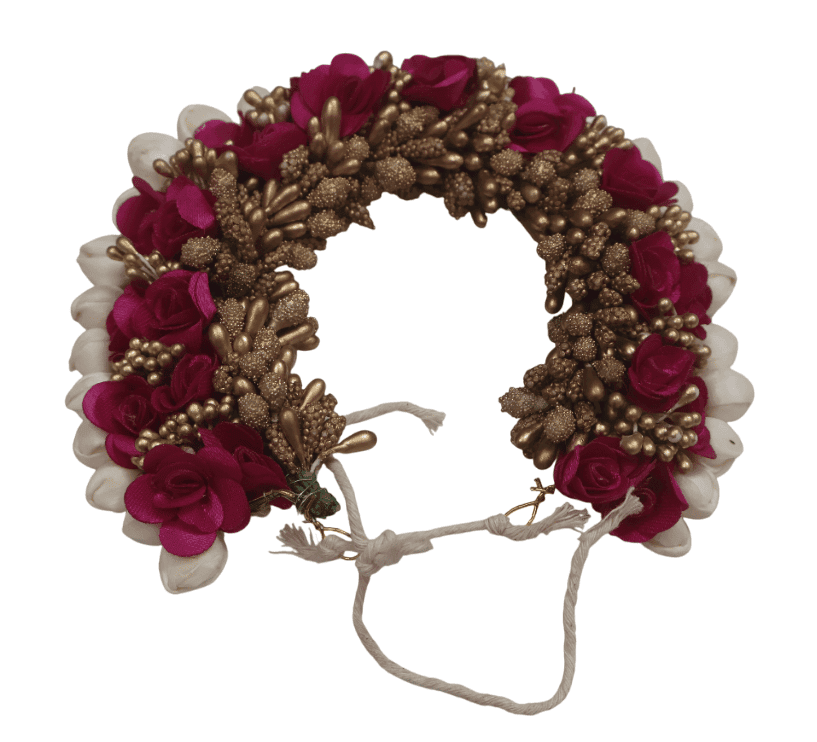 Elegant Floral Hair Accessory with Magenta Roses view 4
