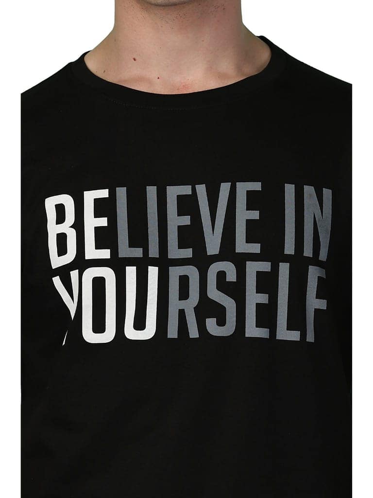 Cotton Black Graphic BIYS T-Shirt view 7