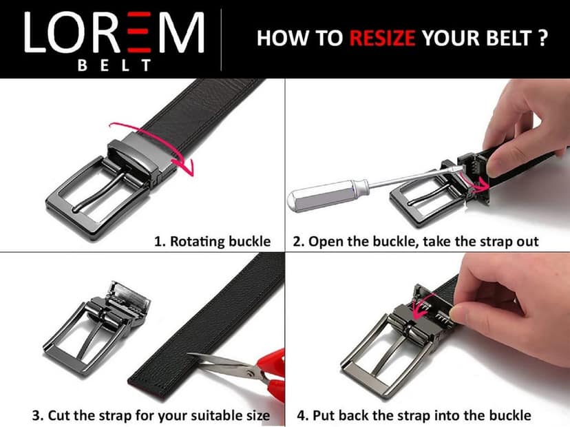 LOREM Black & Brown Reversible PU Leather Belt For Men New BT01-BKL03 view 6