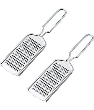 JISUN - Stainless Steel Cheese Grater,Coconut Grater ( Pack of 2 ) - Silver