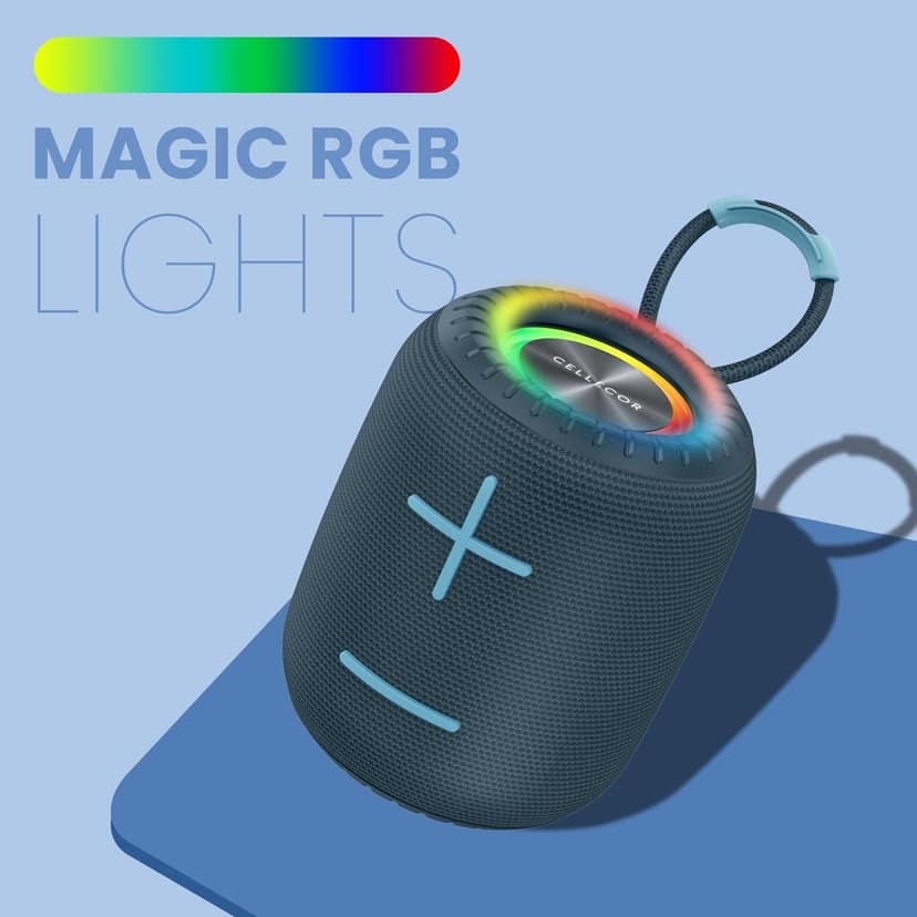CELLECOR BT-703 6W Mini Portable Wireless Speaker | 6 Hour Playtime | 5.0V | Bluetooth Speaker with RGB Light - Blue view 4