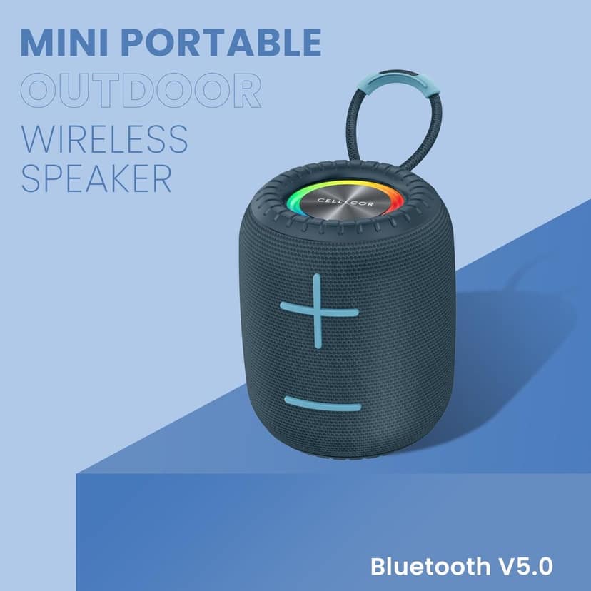 CELLECOR BT-703 6W Mini Portable Wireless Speaker | 6 Hour Playtime | 5.0V | Bluetooth Speaker with RGB Light - Blue view 8