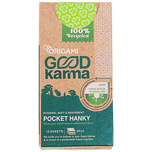 Origami Good Karma Pocket Hanky - 3 Ply, Soft, Highly Absorbent, 100 pcs