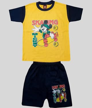 Baby Boys Casual T-shirt Shorts (Yellow)