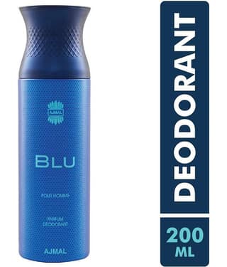 Ajmal Blu Perfume Deodorant 200ml Body Spray Gift For men Pack Of 1