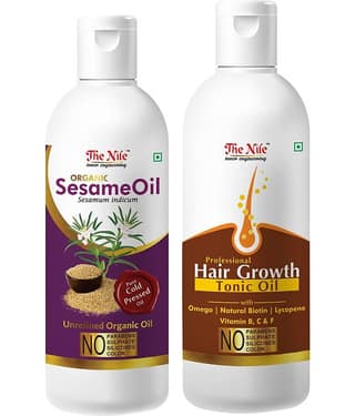 The Nile Sesame Oil 150 ML + Hair Growth Tonic 200 ML Hair Oil 350 mL Pack of 2