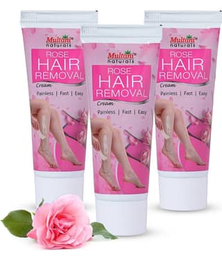 Multani Naturals Rose Painless Hair Removal Cream for Women HydratingÂ Gentle & SmoothÂ Normal SkinÂ 30 ml (Pack of 3)