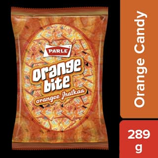 Parle Orange Bite Jhatkaa Candy, 289 G Pouch