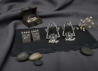 Glamvila Regal Swan and Butterfly Earring Combo