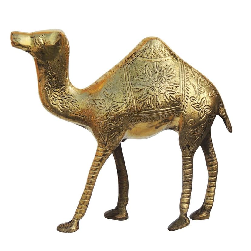 Handcrafted Brass Camel Polish Decorative Showpiece Statue for Home Decor, Height : 6.5 Inch (ANMAS074 A) view 2