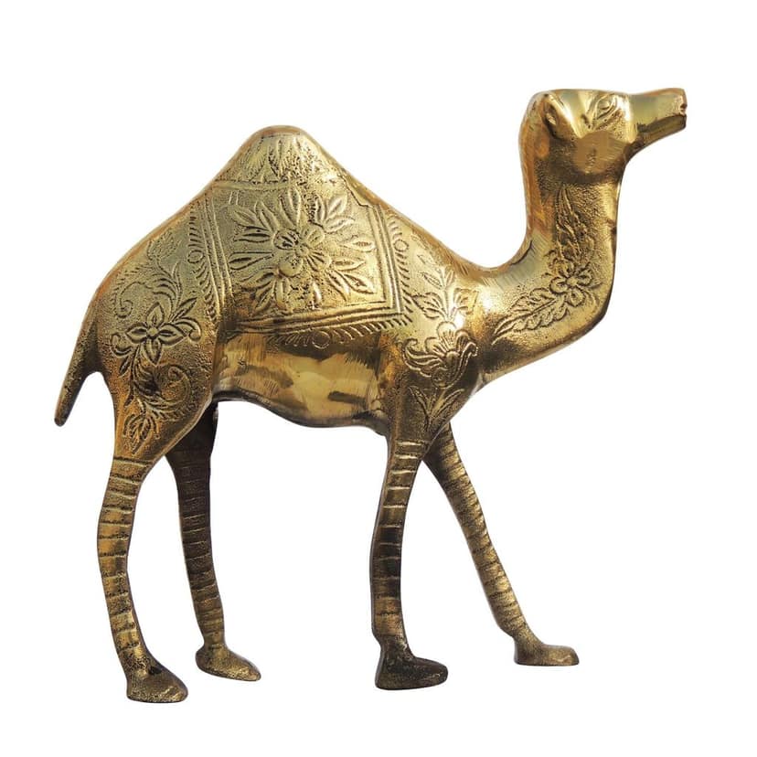 Handcrafted Brass Camel Polish Decorative Showpiece Statue for Home Decor, Height : 6.5 Inch (ANMAS074 A) view 3