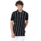 Mufti Navy Striped Polo