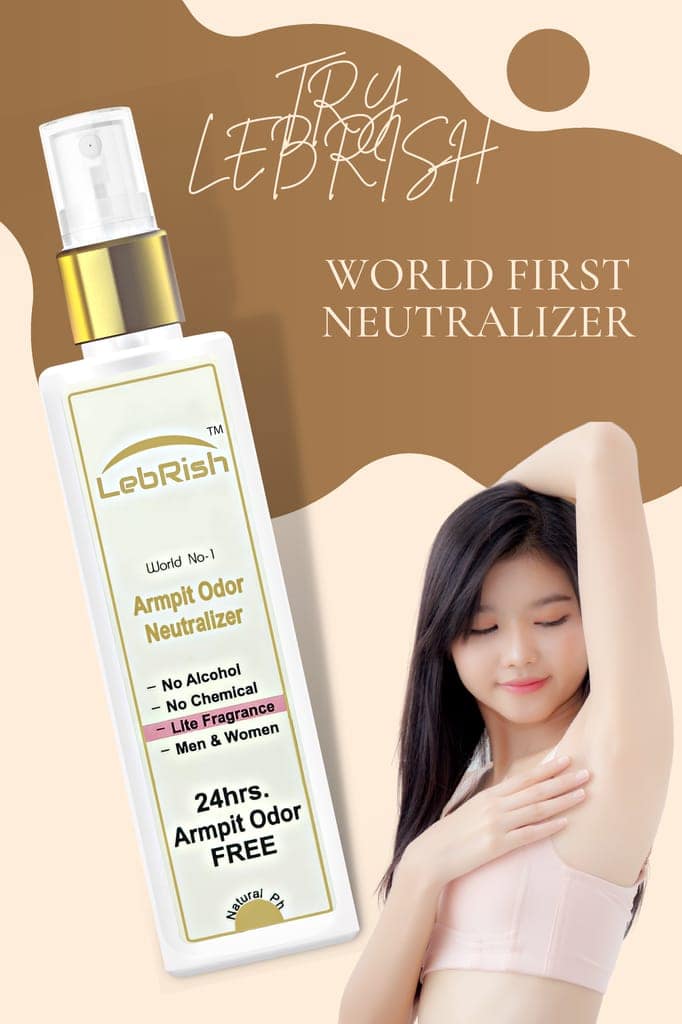 Armpit Odor Neutralizer | Underarm Odor Remover Spray | LebRish | Lite Fragrance | 100ml view 3