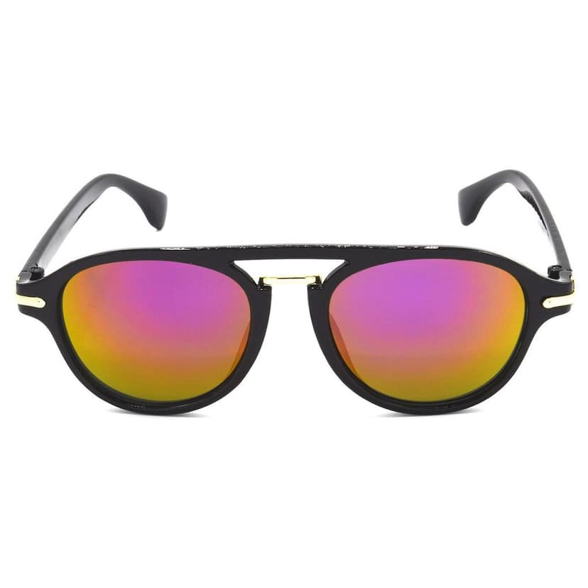Hrinkar Pink Rectangular Stylish Goggles Black Frame Sunglasses for Men & Women - HRS415 view 2