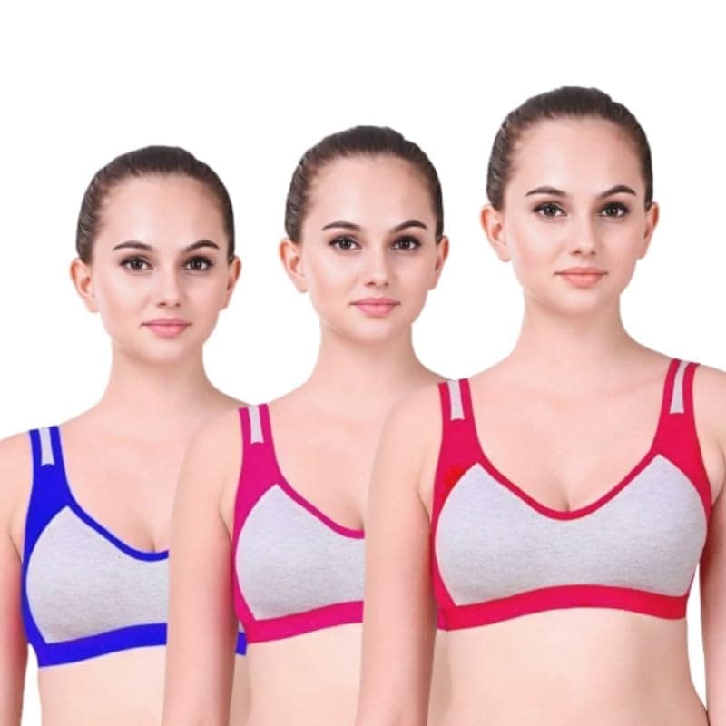 FASHION BONES Full Coverage | Sports Cotton Blend Bra | Pull-on Bra for Women Combos | Multicolor Size (28-40) view 5