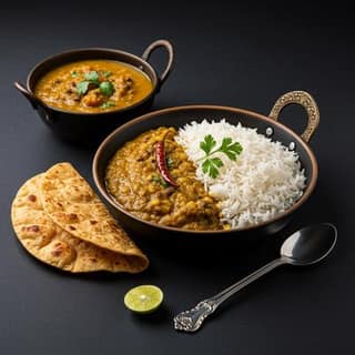 Desi Dal Fry with Chawal