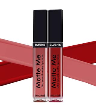 BLUSHIS Long Lasting Multicolor Super Matte Hydrating Liquid Lipstick Combo (Pack of 2)