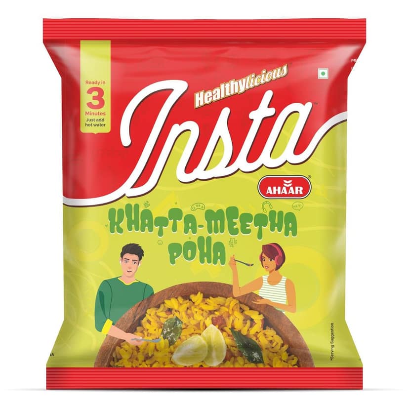 INSTA AHAAR Masala Poha - Pack of (60g Each) | Ready-to-Eat | Instant Snack view 9