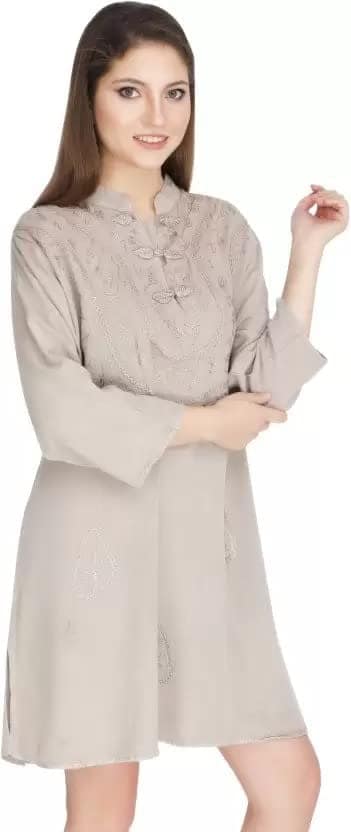 Women's Plus Size Tunic Tops Summer Long Sleeve Round Neck Blouses-Dress Ruffle Flowy Up T Shirts view 3