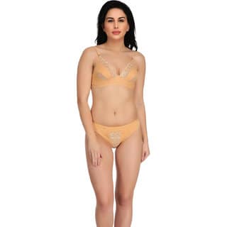Empisto Branded Skin Color Cotton Fabric Lingerie Set