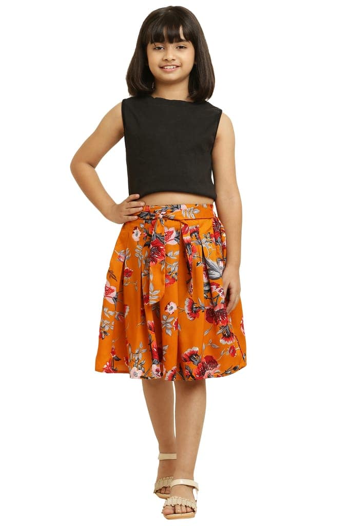 Pretty Fancy Musted Skirts with Ribbon & Elastic For Girls. view 2