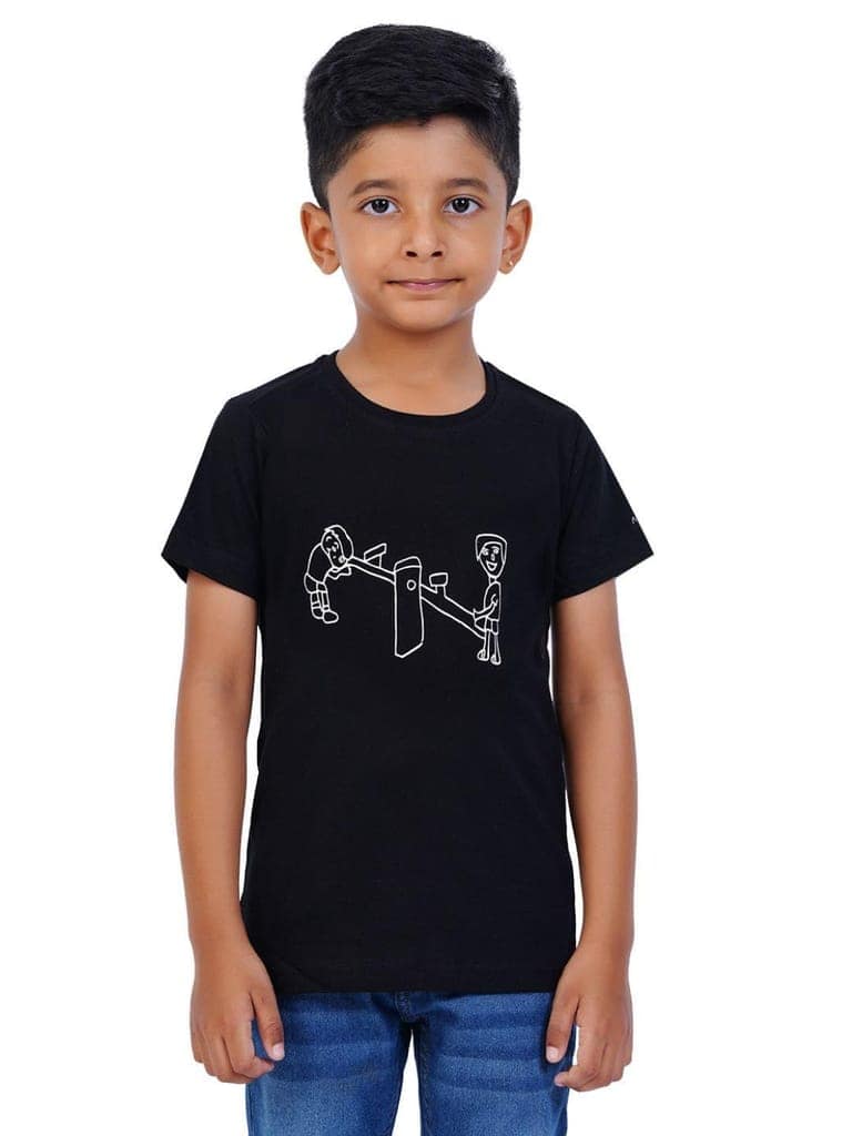 AIR GARB Boys Round Neck Printed Cotton T-shirt for 2-3 Years - Pack of 2 (K23-TB-SBL) Multicolour view 3