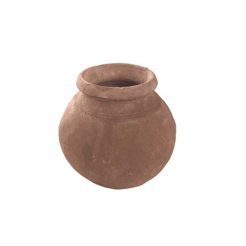 Handmade Clay Pot with Lid for Cooking and Serving