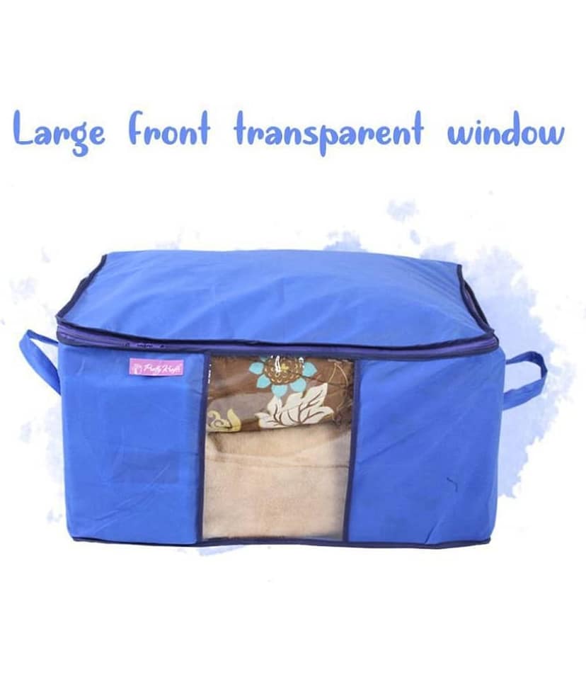 Prettykrafts Underbed Storage Bag, Storage Organizer, Blanket Cover with Side Handles (Set of 2 pcs) view 2