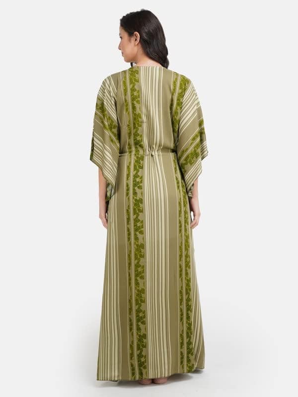 KOI SLEEPWEAR Stripped Rayon Kaftan Nightgown view 10