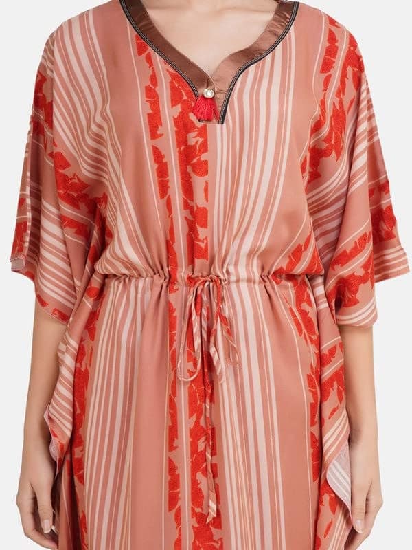 KOI SLEEPWEAR Stripped Rayon Kaftan Nightgown view 4