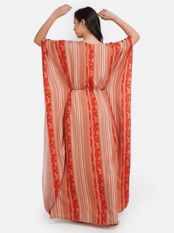 KOI SLEEPWEAR Stripped Rayon Kaftan Nightgown view 5