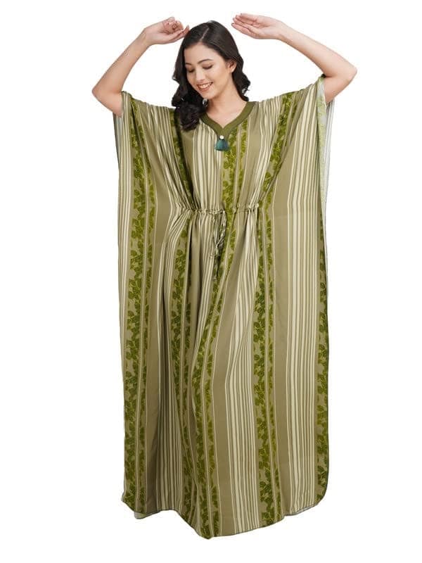 KOI SLEEPWEAR Stripped Rayon Kaftan Nightgown view 6