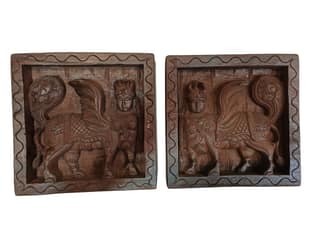 Hand Carved Kamadhenu (1 feet) - Pair