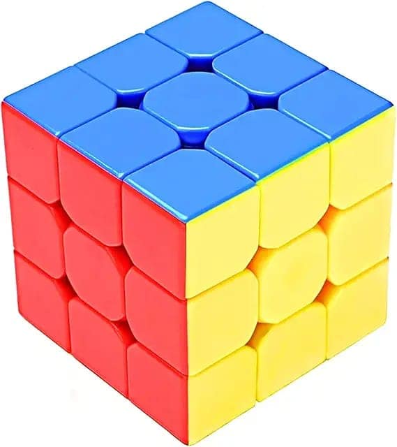 Cubes 3X3 High Speed Sticker Less Magic Puzzle Cube Game Toy Pack of 1,Multicolor,for Kid view 3
