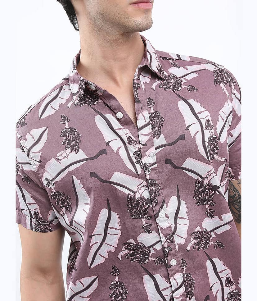 Ketch 100% Cotton Slim Fit Printed Half Sleeves Men's Casual Shirt - Grey ( Pack of 1 ) view 2
