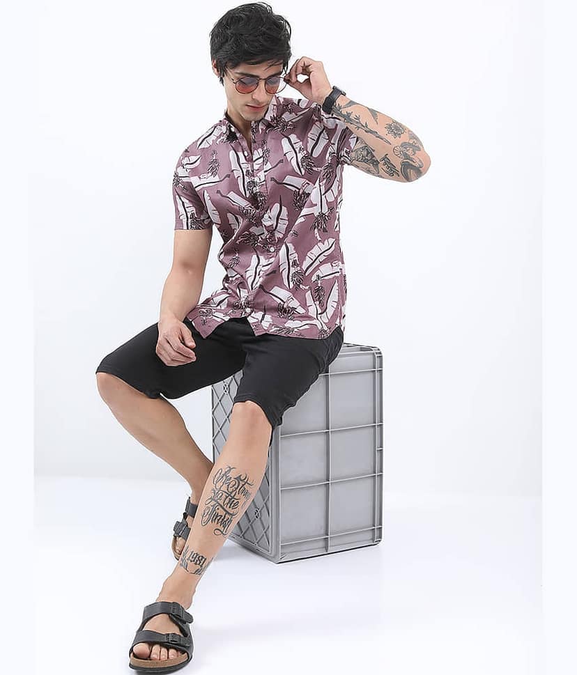 Ketch 100% Cotton Slim Fit Printed Half Sleeves Men's Casual Shirt - Grey ( Pack of 1 ) view 5